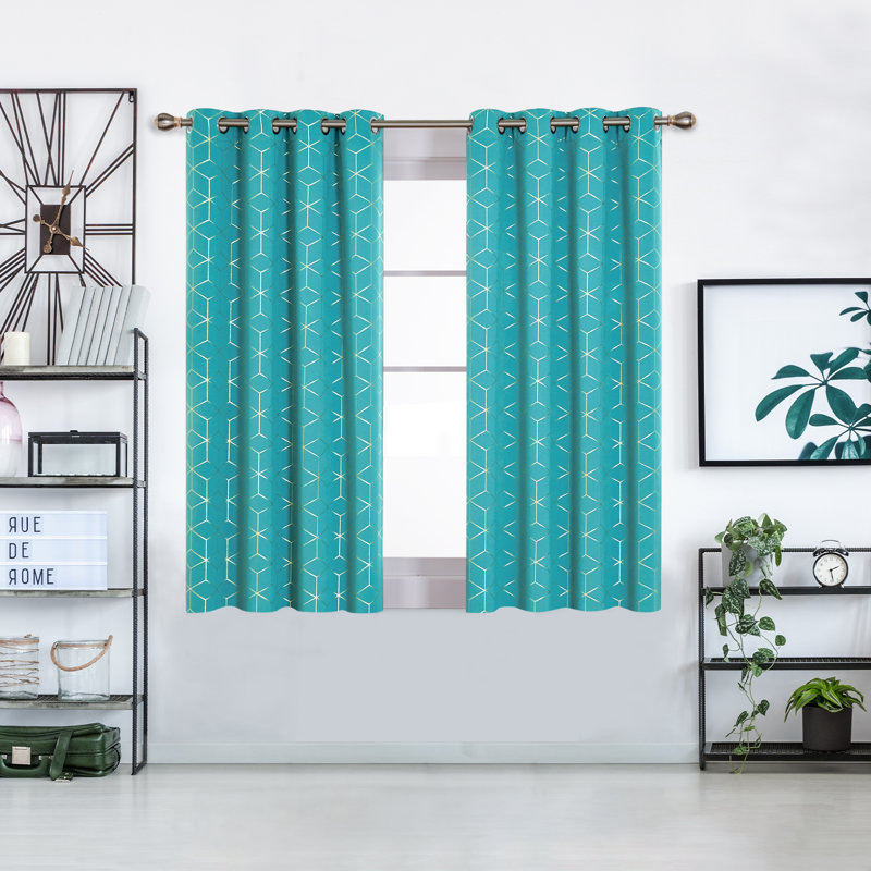 Malone Room Darkening Thermal Curtain, Turquoise, Width 132 x Drop 114cm