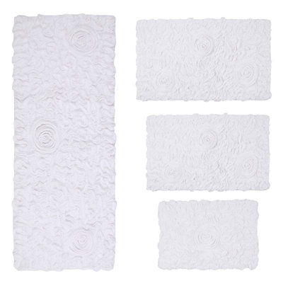 Orobosa Collection 100% Cotton Extra Soft And Absorbent Bath Rug (Set of 4)
