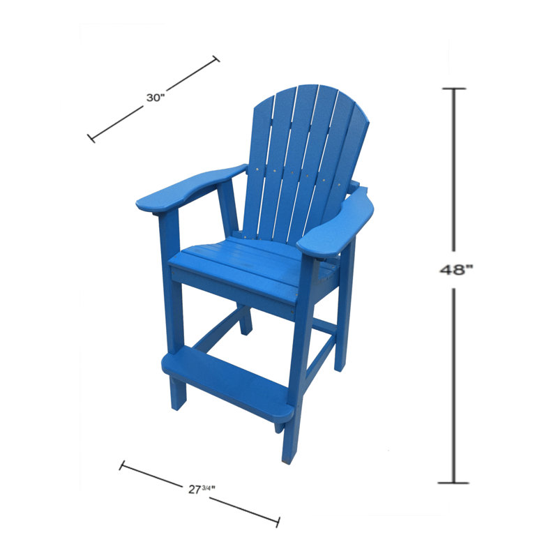 Ansel Tall Adirondack Chairs with Table - Poly Outdoor Furniture, Blue