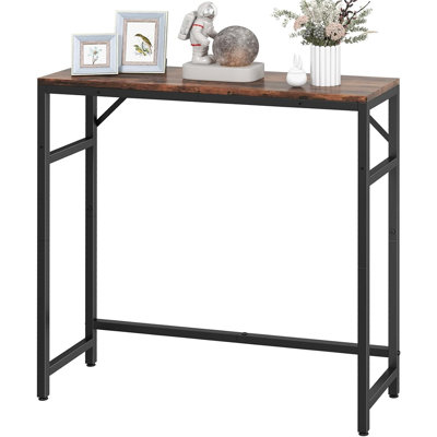 Narrow Console Table, 29.5" Entryway Table With 2 Support Bar, T...