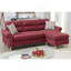 Ensemble de canapé modulaire réversible en polyfibre rouge-1797955732