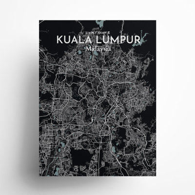 «Kuala Lumpur City Map», impression de luxe