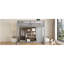 Lit mezzanine en bois pleine grandeur avec garde-robe, tablettes et armoire, gris et rose-1218042827-1218042825