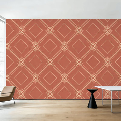 Papier peint adhésif à motifs géométriques à motif de losanges, papier peint amovible H 100 po x l 144 po, adhésif mural en PVC pour chambre à coucher, bureau à domicile