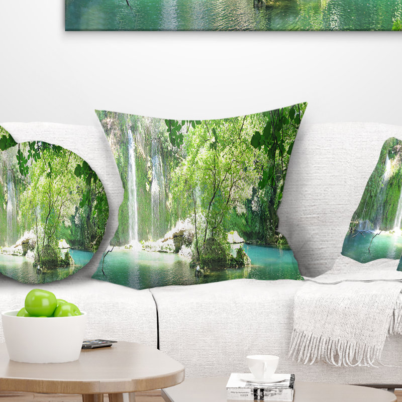 Oreiller en antalya paysage kursunlu cascades, 16 po x 1 po, Coussin décoratif