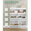 Shoe Cabinet with 2 Drawers, Pull Down Shoe Cupboard with Open Compartment, Shoes Rack Cabinet for 16-20 pairs of Shoe, Boots for Hallway, Living Room, White, 4 Flip Drawers (100Wcm) 