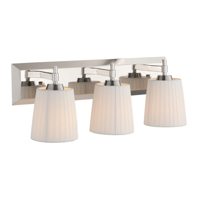 Yep by  Brilia 3-light Vanity in Polished Nickel with Pleated Shade