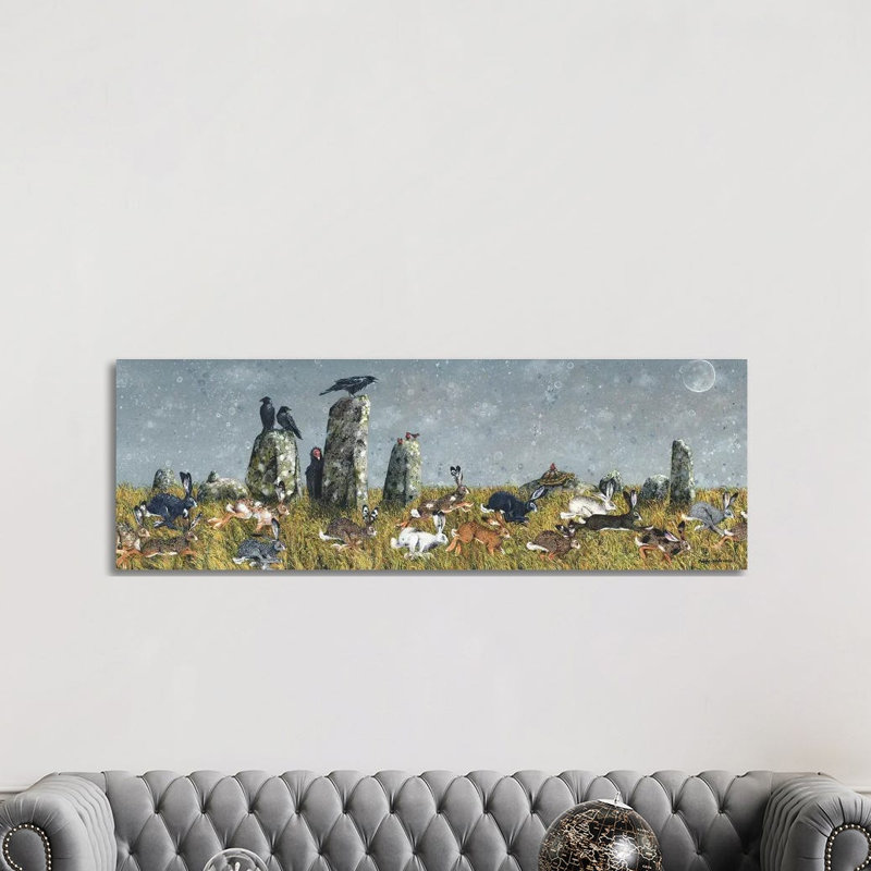 The Running Of The Hares by Maggie Vandewalle - Panoramic Painting on Canvas, Wrapped Canvas