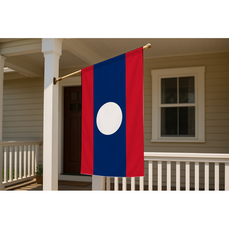 Drapeau du Laos — Drapeau d'extérieur, H 36 po x l 60 po