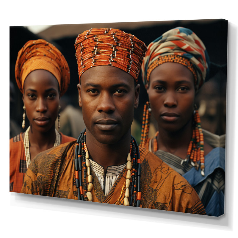 «Chizuko African Tribes», impression sur toile, H 16 po x l 32 po x P 1 po, Toile tendue