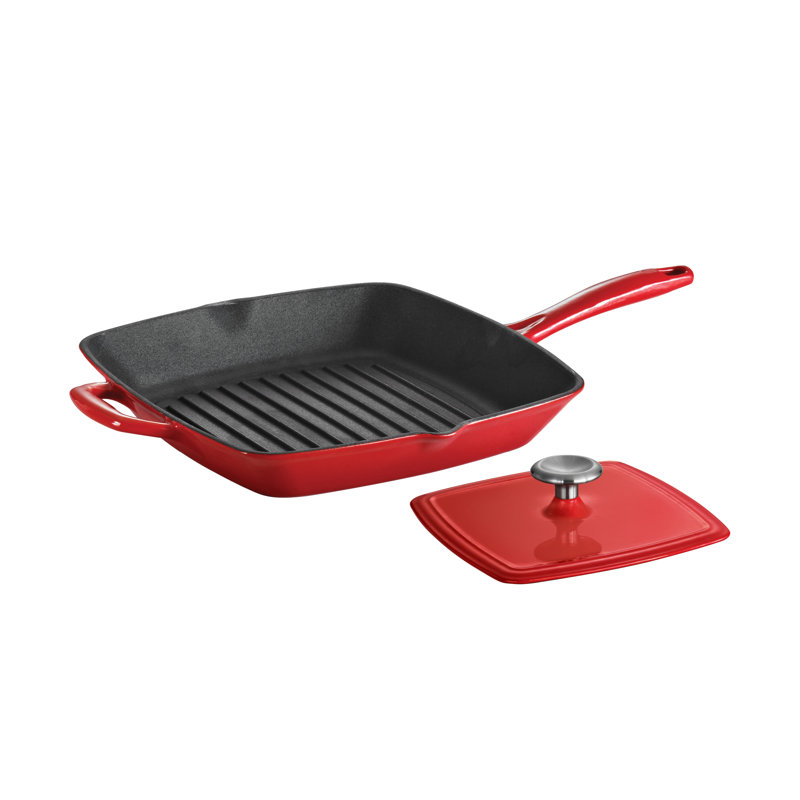 Tramontina Bestow Enameled Cast Iron Grill Pan, Gradated Red