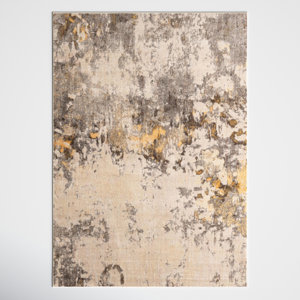 Frodsham Abstract Ivory Beige Area Rug