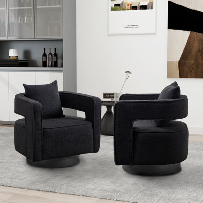 Lysistrate 28.94 inches Wide Swivel Barrel Chair (Set of 2) by Brayden Studio