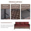 Canapé d'extérieur 3 places de 74 pouces, résistant et durable, avec coussins en tissu oléfine imperméable-1768630822