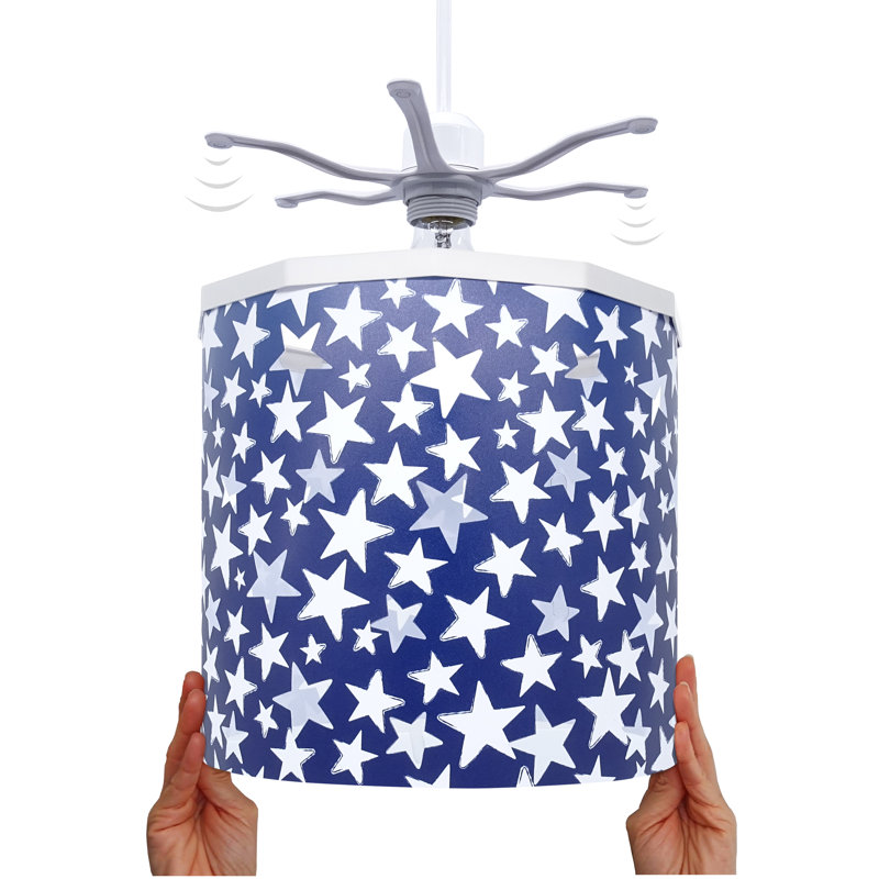 25cm H Plastic Drum Lamp Shade ( Spider ), Navy