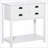 Sideboard Buffet Cabinet, White HOMCOM 4-Drawer with Slatted Shelf | MDF | Kitchen/Living Room Coffee Bar
