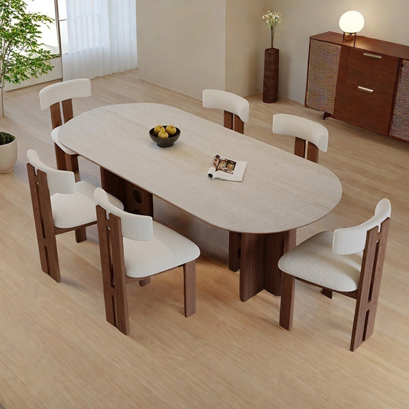 Ensemble de table à manger ovale de style français, 29.5"H x 55.1"L x 31.5"W