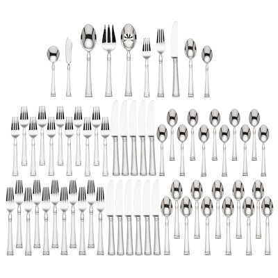 Esquire 65 Piece Stainless Steel Flatware Set, Service for 12