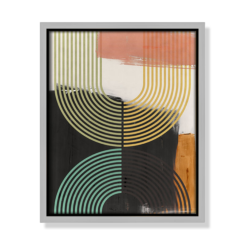 «Bolded II» par Isabelle Z, Toile avec cadre, Flottant argent, L 9,5 po x H 11,5 po