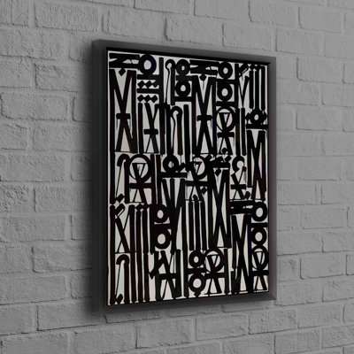 Stunning Retna Songs Of Illumination Script Inspired Graffiti Wall Art For Living Room On Canvas With Contemporary 3D Effect
