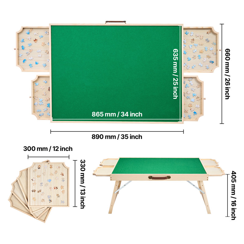 VEVOR Wood Puzzle/Brainteaser, Beige/Green, 40.6cm H x 66cm W x 88.9cm D