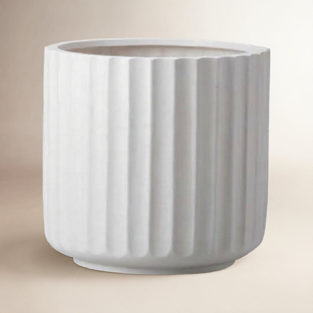 Allenville 17" Pot Planter, White, 15" H x 16.5" W x 16.5" D