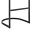Tabouret de bar Katherine en métal noir avec similicuir gris