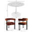 Ensemble de table de salle à manger pour 2 personnes avec table ronde et 2 fauteuils rembourrés en velours-133587151