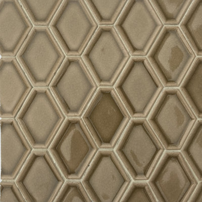Miele 3" x 4" Beveled Ceramic Honeycomb Mosaic Wall Tile