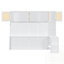 Murphy Bed with Desk and Rattan Cabinets, Space-Saving Wall Bed for Home Office-2034179753