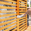 Wood Air Conditioner Privacy Fence Screen, Outdoor AC Unit Cover Enclosure with Plant Shelves, Multi-Functional Pool Equipment Storage Screen & Potting Bench for Patio Backyard, Light Brown