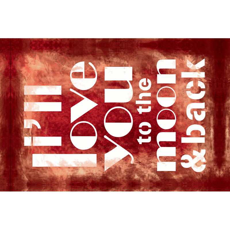 Love You Red - Wrapped Canvas Print, 30cm H x 46cm W x 3.8cm D