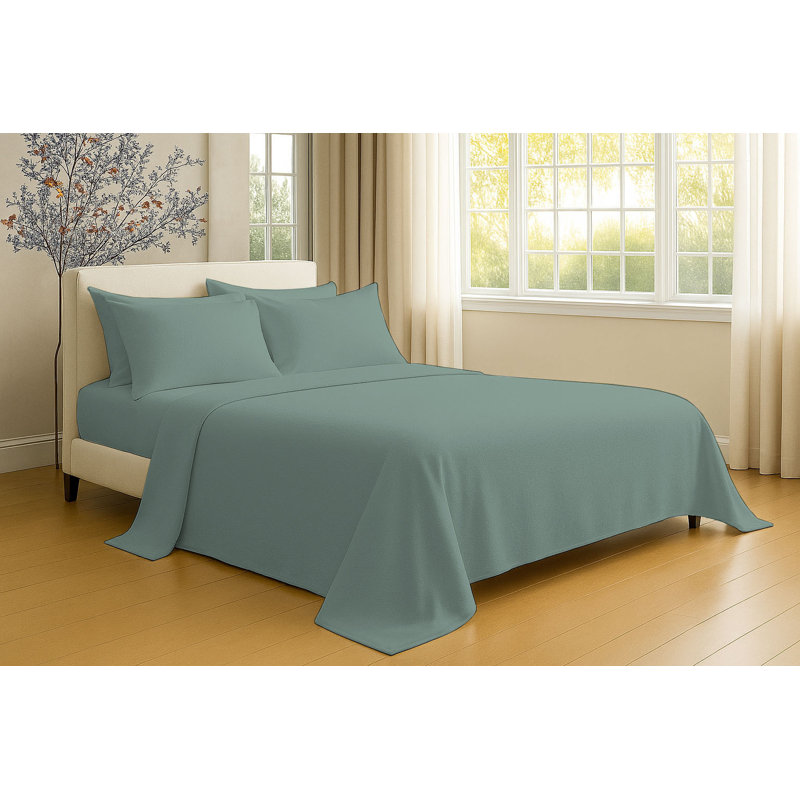 6-Piece Ultra-Soft Microfiber Sheet Set, Light Teal, Full Sheet Set with 4 Pillowcases