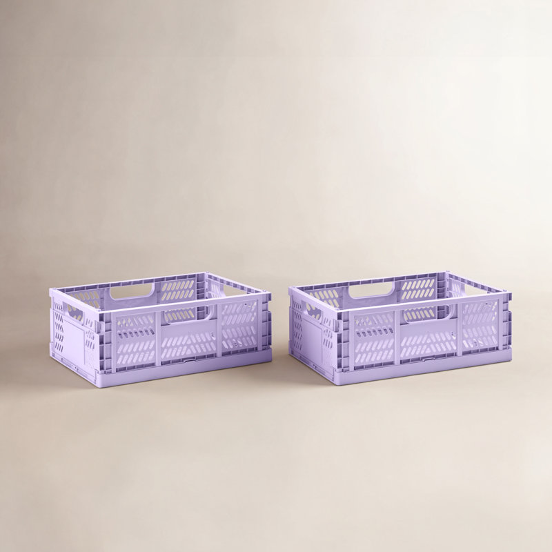 Ensemble de 2 caisses en plastique, Lilas