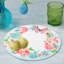 Napperons ronds tressés - Motif de fleurs de lapin blanc multi Pâques pour table de salle à manger - 13 pouces