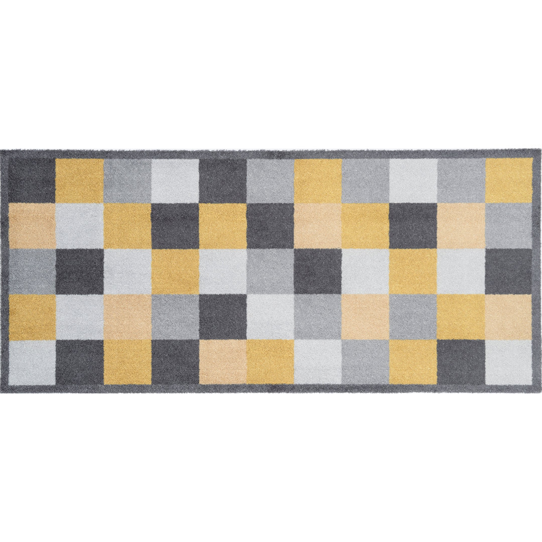 Schall Blocks Ochre Kitchen Mat