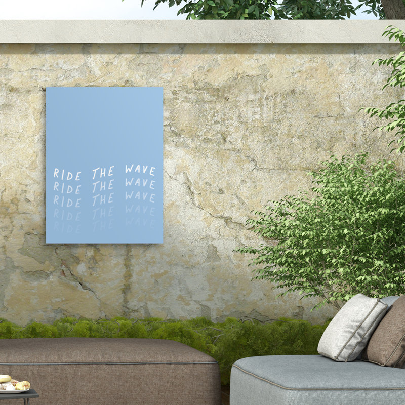 Ride the Wave Blue Canvas Typography Wall Art