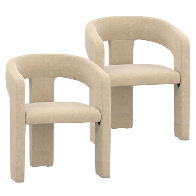 Chaise de salle à manger moderne en tissu, ensemble de 2