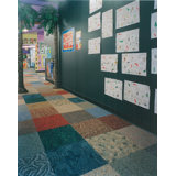 24" x 24" Carpet Tile in Grey/Blue