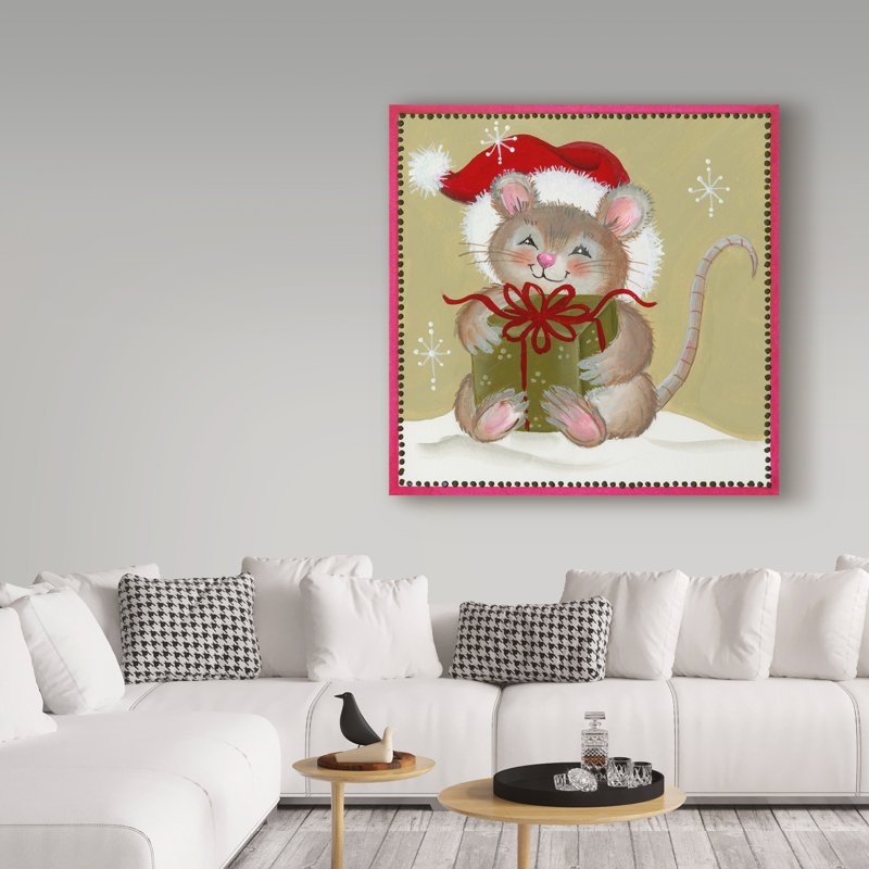 «Mouse With Green Box», art sur toile, H 35 po x l 35 po x P 2 po