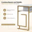 Kezzia Simplistic Makeup Vanity Desk with Middle Drawer and Metal Frame