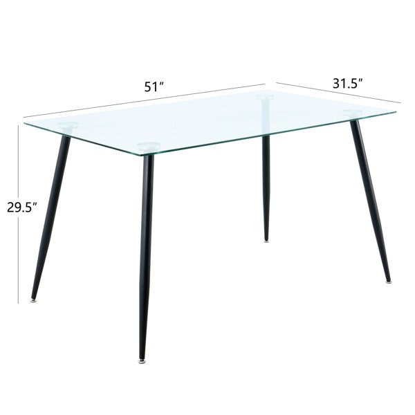 Wrought Studio Rectangular Dining Table For Modern Kitchen With 51 ...