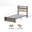 Lit plateforme pour chambre à coucher avec DEL personnalisable et station de charge, noir et gris ardoise, taille simple, fabrication en bois aggloméré et en métal, aucun sommier nécessaire