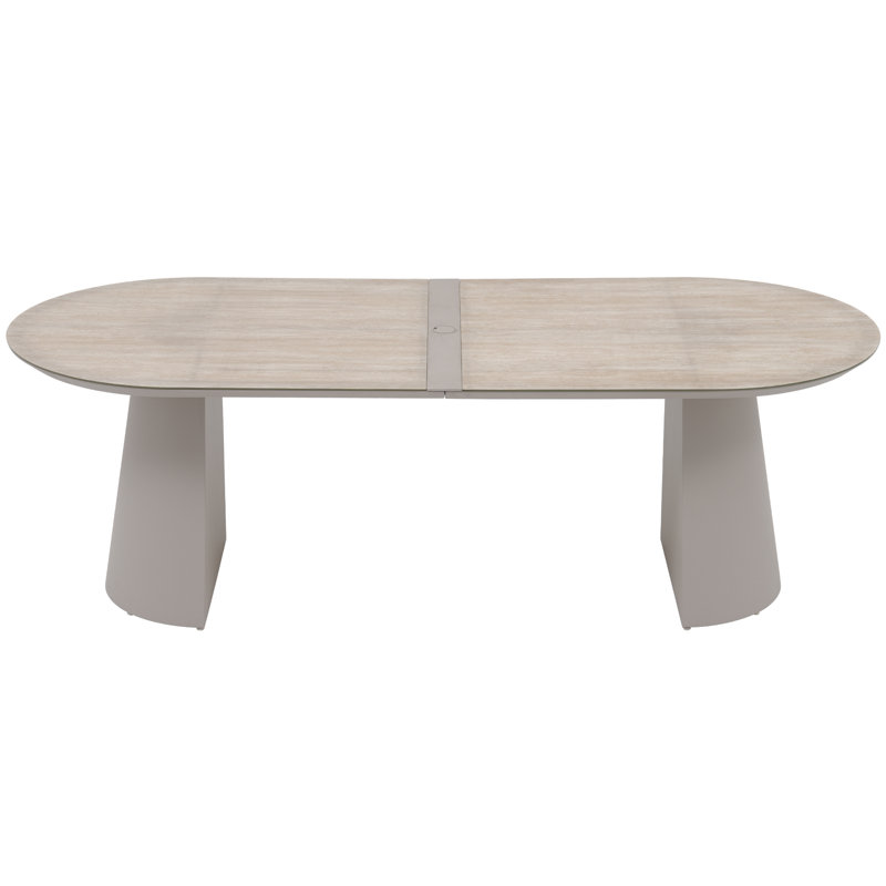 Outdoor Aluminum Dining Table, Beige
