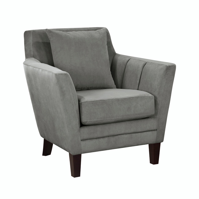 Lakhdar Upholstered Armchair, Gray Velvet