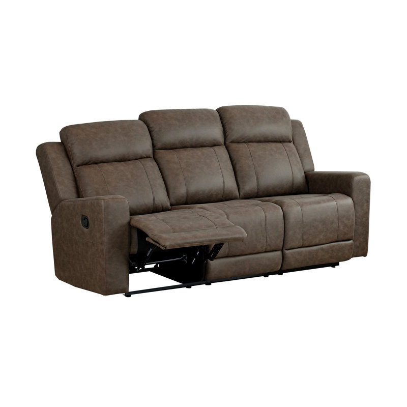 Canapé inclinable double, microfibre polie brune, Brown