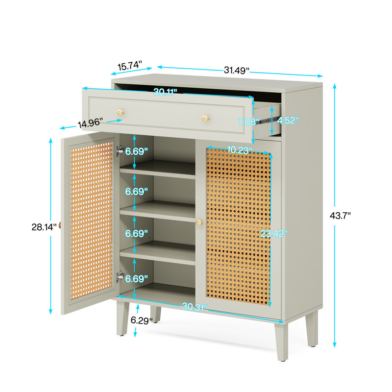 Armoire de rangement avec portes, armoire d'entrée avec tiroir