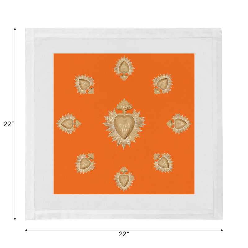 Ex Vote Cotton Blend Square Napkins, Orange