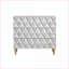 Console à 3 tiroirs avec rangement argent brossé et champagne avec rangement, H 33 po x l 36,5 po x P 19 po | Bois et métal | Salon