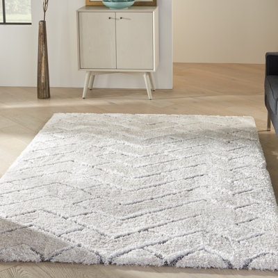 Dreamy Shag Abstract Ivory/Grey Area Rug